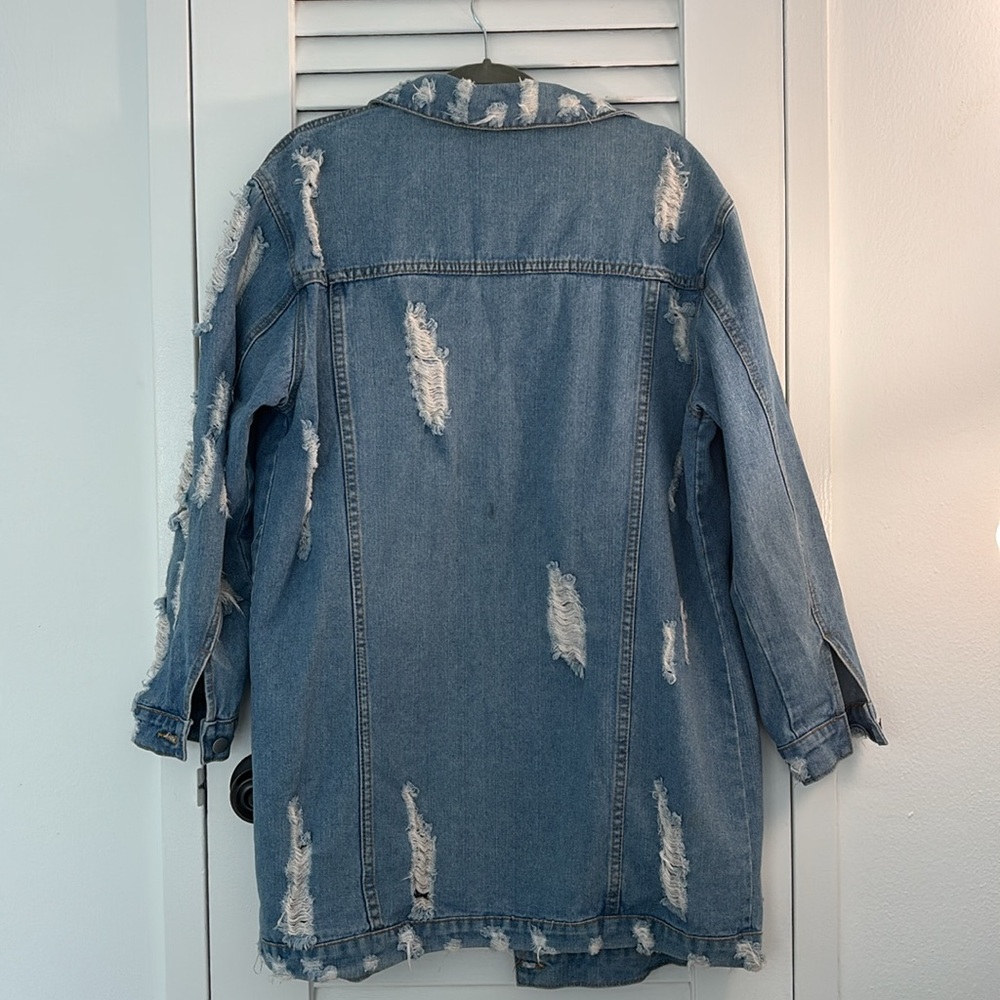 Thirty 6 Point 5 Oversized Ripped Denim Jacket - Picture 4 of 7